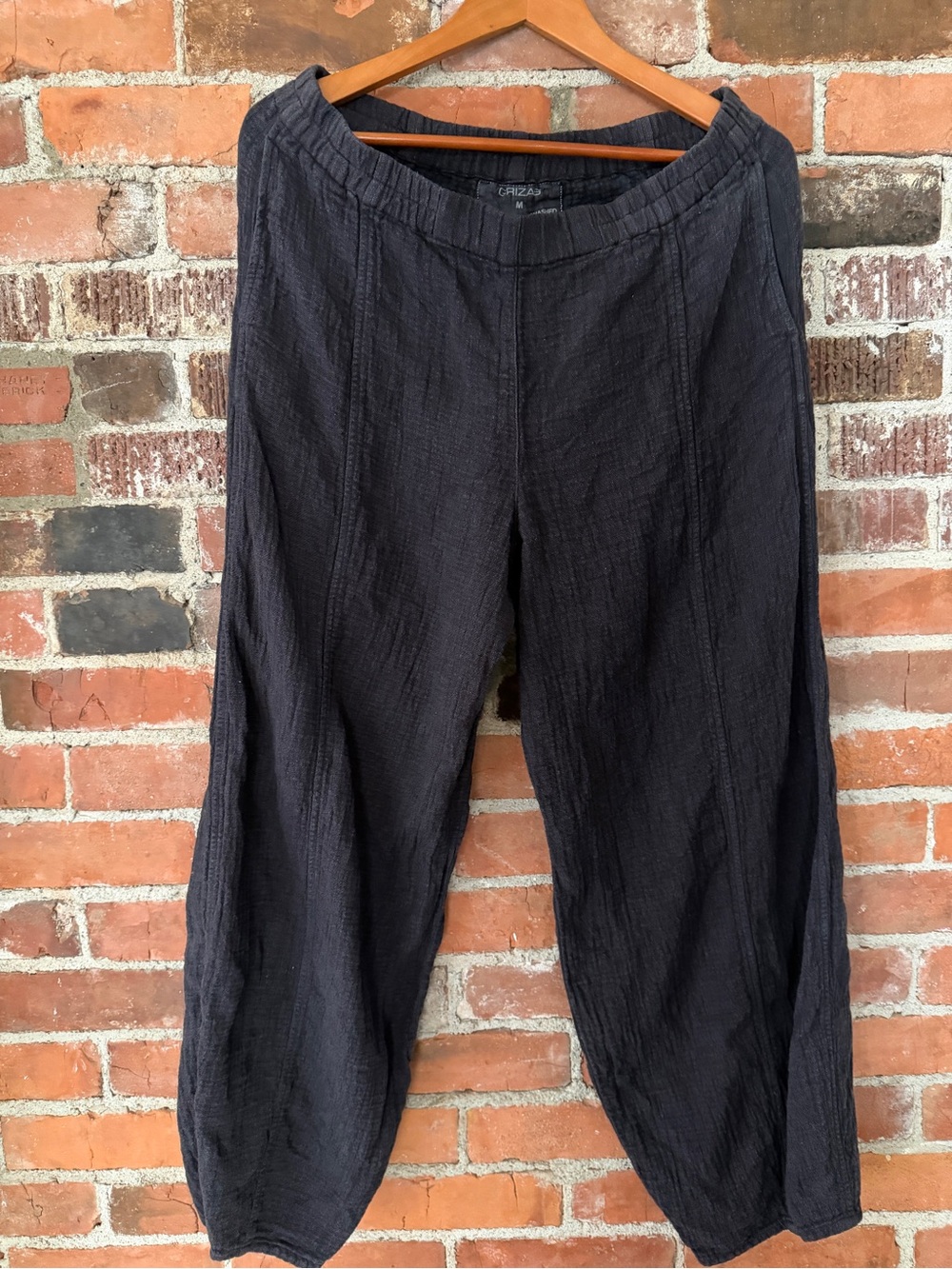 Black GRIZAS Women’s Mélange Linen Pamts